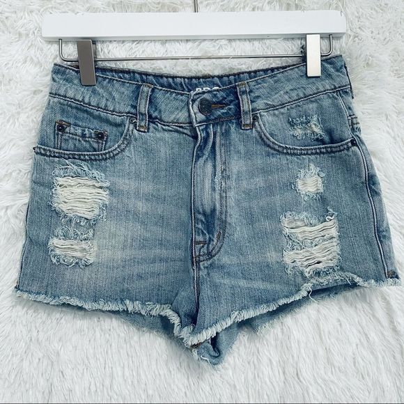EUC BDG High Rise Dree Cheeky Jean Shorts 27 4 - Picture 7 of 15